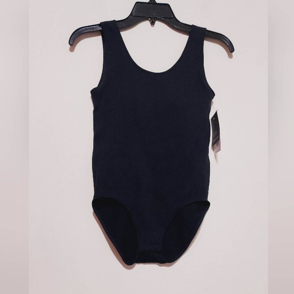 Parisian Intimates Classic Black Seamless Bodysuit Sz-L